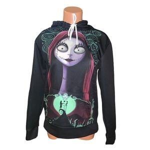 NIGHTMARE BEFORE CHRISTMAS SALLY HOODIE BLACK NYLON SIZE SMALL unisex for anyone